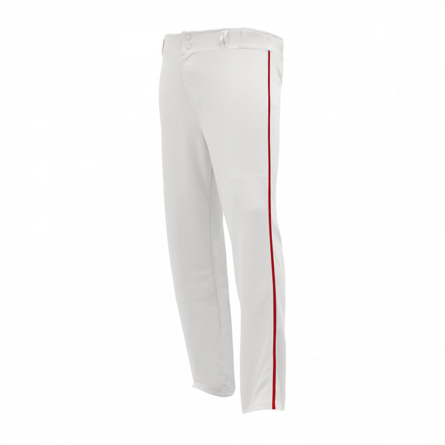 White W/ Red Baseball Pants